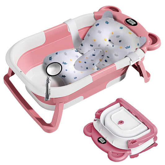 Grismire Baby Bath tub Foldable with thermometer - Luxovix