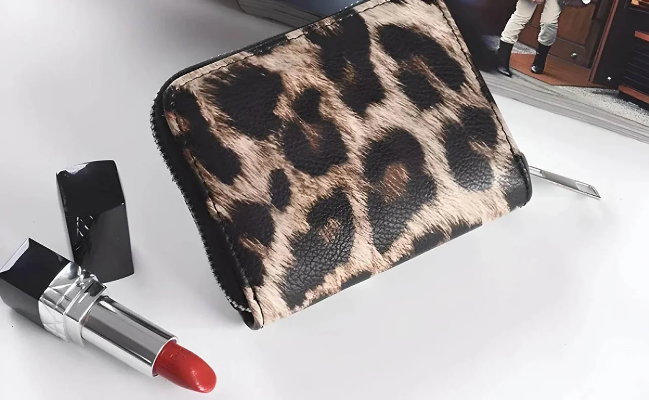 Designer Leopard Compact Wallets